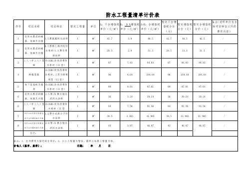 防水报价(3)