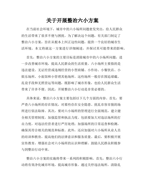 关于开展整治六小方案