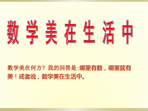 生活中的数学美