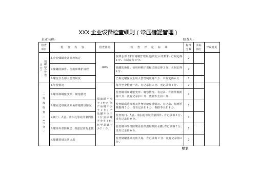 企业设备检查细则(常压储罐管理)