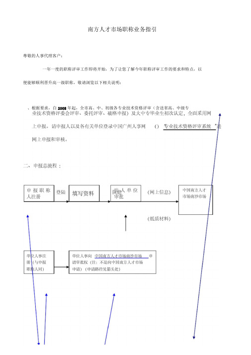 南方人才市场职称业务指引(认定、评审)