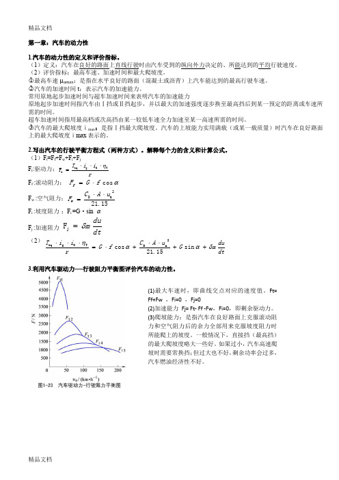 (整理)汽车理论总结吐血推荐