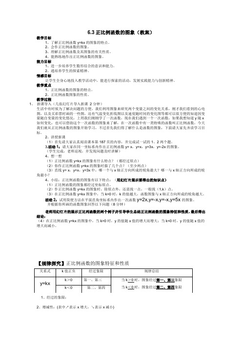 正比例函数的图象(教学设计)