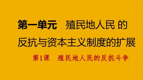 2018九年级历史下册 第一单元 殖民地人民的反抗与资本主义制度的扩展 第1课 殖民地人民的反抗斗争导学 新人