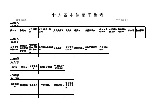 个人基本信息采集表