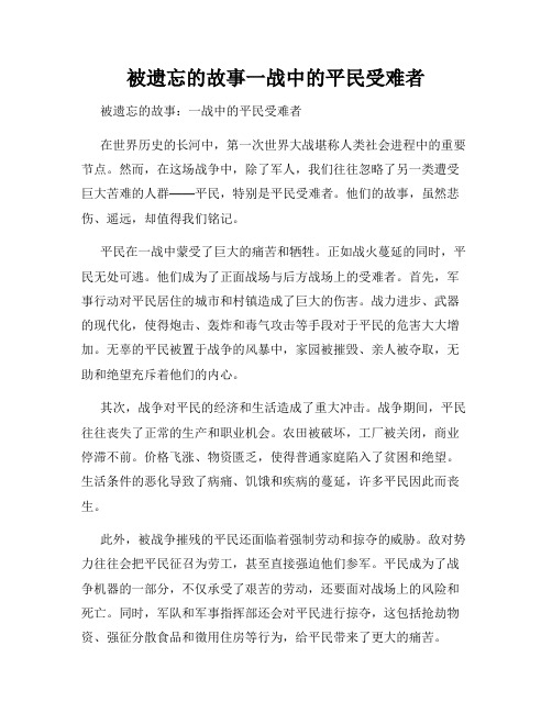 被遗忘的故事一战中的平民受难者