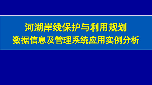 河湖岸线保护与利用规划数据信息及管理系统应用实例分析