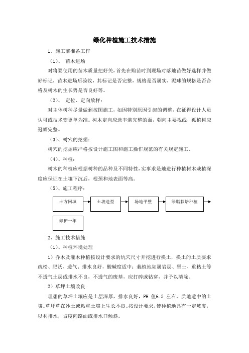 绿化种植施工技术措施