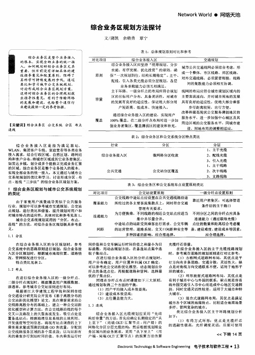 综合业务区规划方法探讨