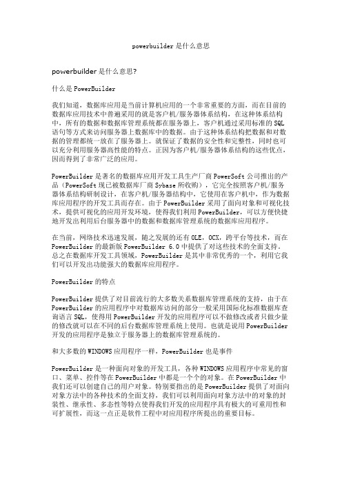 powerbuilder是什么意思.