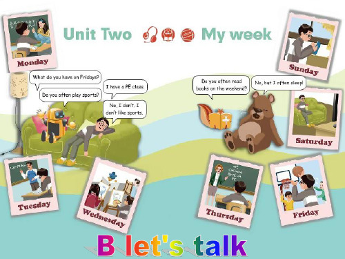 人教版PEP英语五年级上册Unit2 My weekB lets talk课件等.ppt