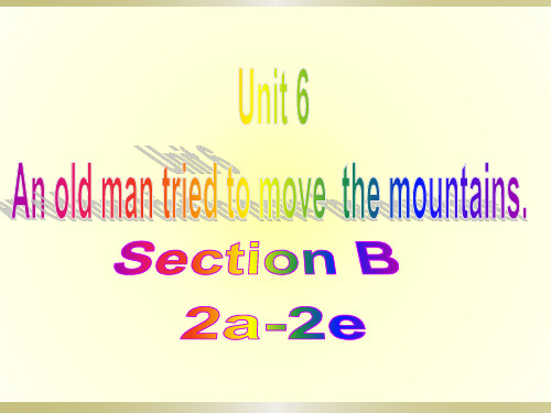 人教版英语八年级下册Unit 6 SectionB 2a-2e (共34张PPT)