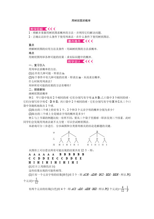 用树状图求概率精品教案