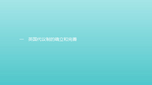 2019_2020学年高中历史专题七近代西方民主政治的确立与发展1英国代议制的确立和完善课件人民版必修1