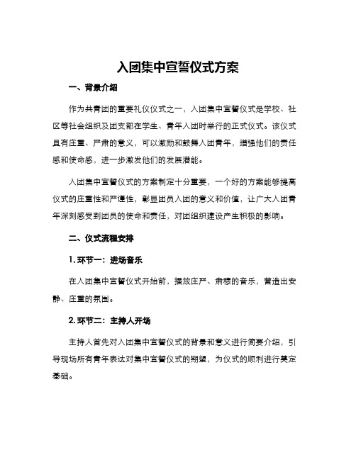 入团集中宣誓仪式方案