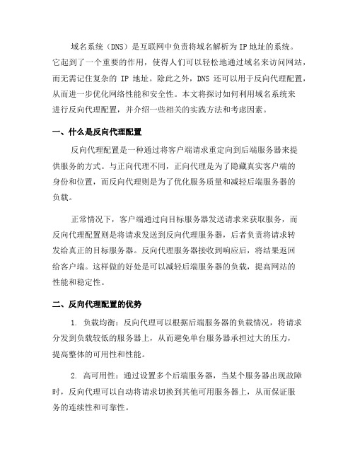 如何利用域名系统进行反向代理配置