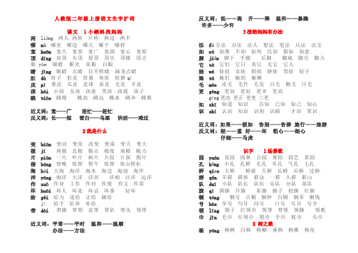 2018年二年级人教版生字组词扩词 )