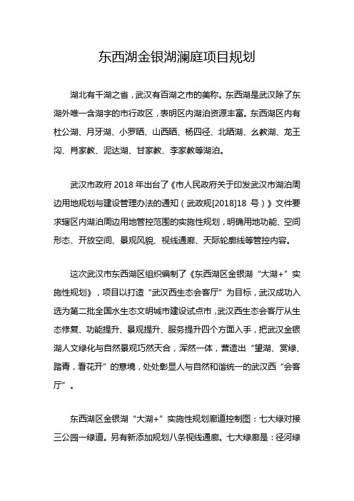 东西湖金银湖澜庭项目规划