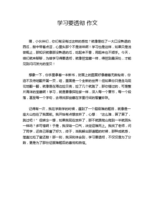 学习要透彻 作文