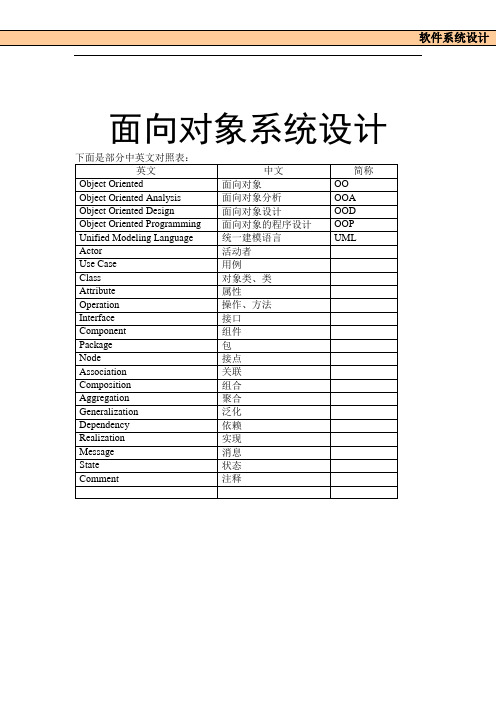 面向对象系统设计