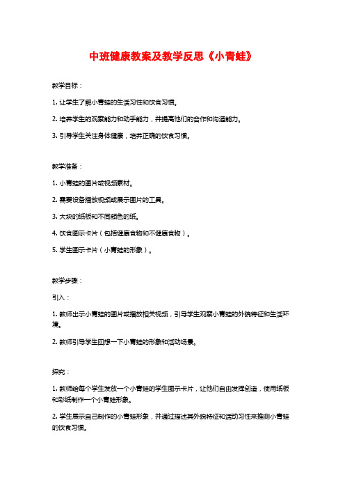 中班健康教案及教学反思《小青蛙》 (2)