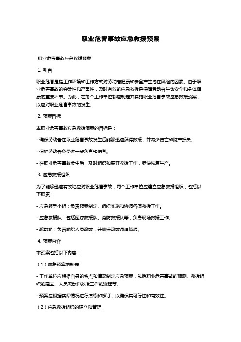 职业危害事故应急救援预案