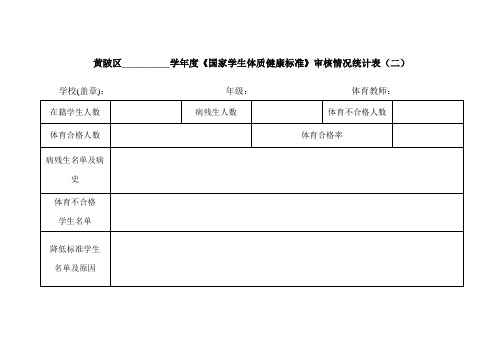 学年度洪山区《国家学生体质健康标准》审核情况统计表(二)