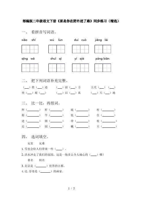 部编版二年级语文下册《要是你在野外迷了路》同步练习(精选)