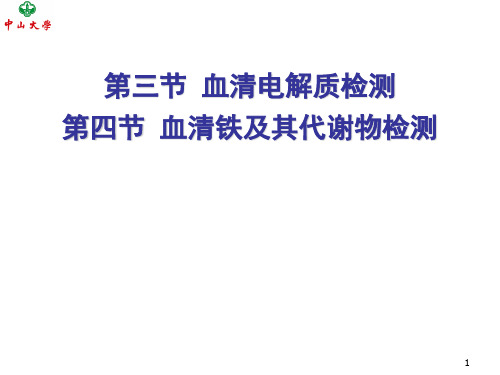 诊断学：血清电解质检测、血清铁及其代谢物检测