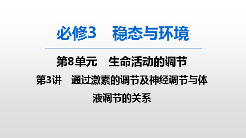 人教版高中生物必修三：激素调节