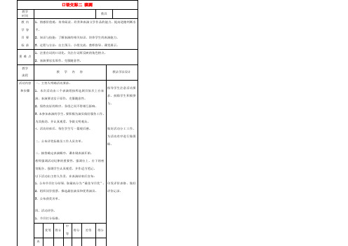 九年级语文下册 口语交际二 演剧教案 长春版 教案