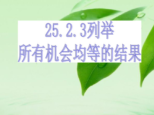 25.2.3列举所有机会均等的结果