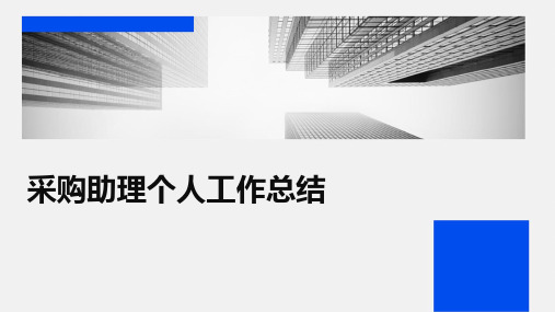 采购助理个人工作总结PPT