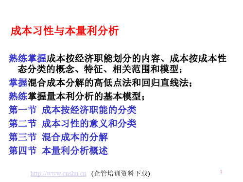 成本习性与本量利分析共64页