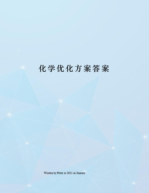 化学优化方案答案