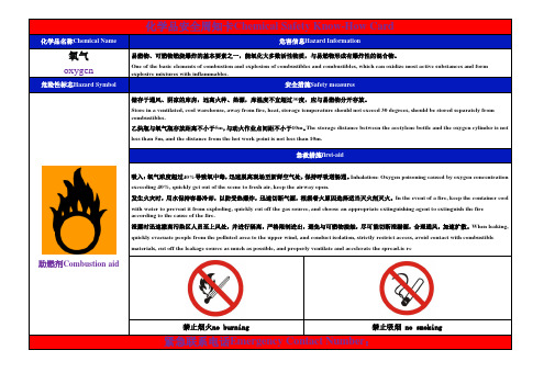 化学品安全周知卡(氧气)