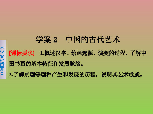 新2015-2016学年高中历史专题二2中国的古代艺术课件人民版必修3