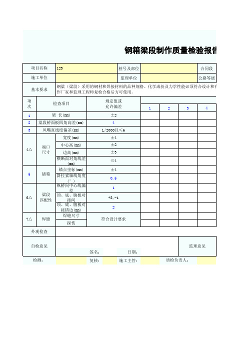 钢箱梁质量检验报告单SZ030562