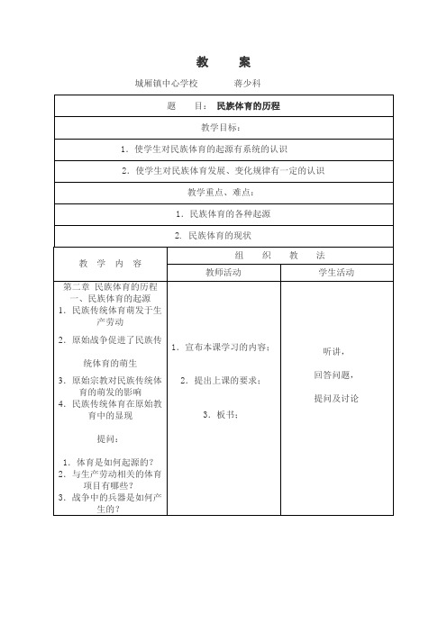 民族体育的历程