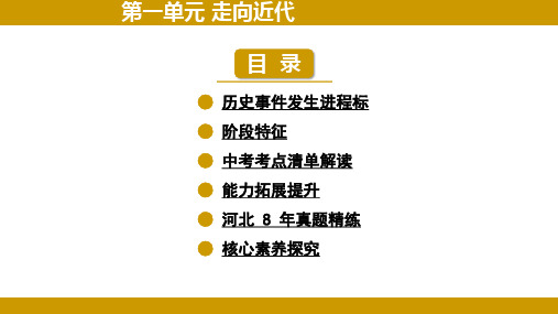 2024年河北省中考历史一轮复习考点突破：世界近代史-第一单元+走向近代++课件