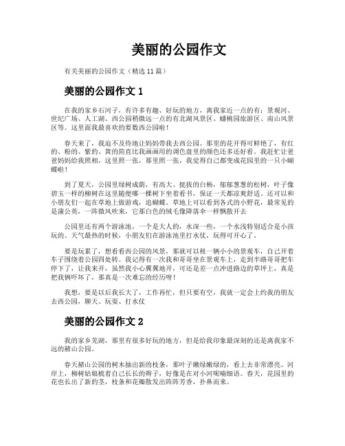 美丽的公园作文