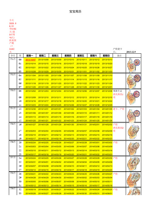 怀孕跟踪表