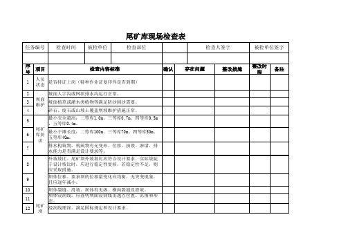 尾矿库现场检查表