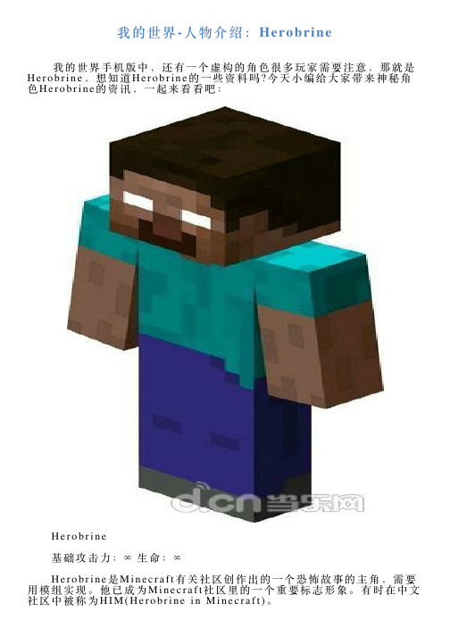 我的世界人物介绍：Herobrine