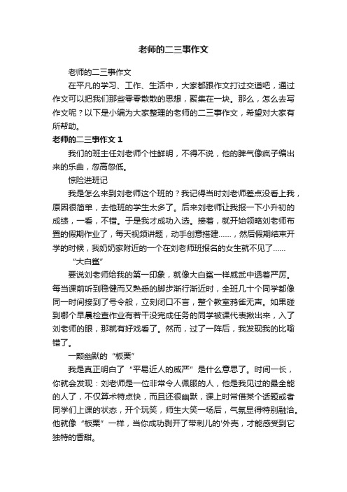 老师的二三事作文