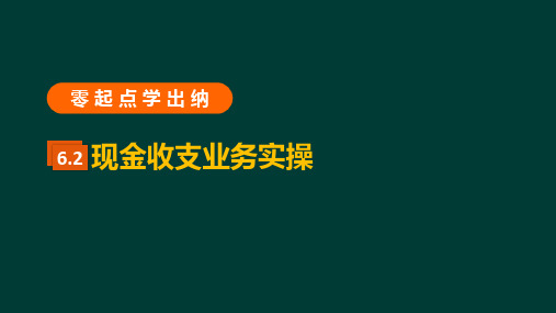 零起点学出纳 6.2现金收支业务实操