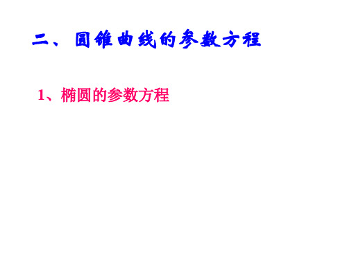 高二数学圆锥曲线的参数方程(中学课件201909)