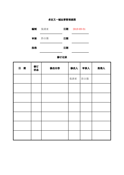 太阳城国际俱乐部运营管理流程