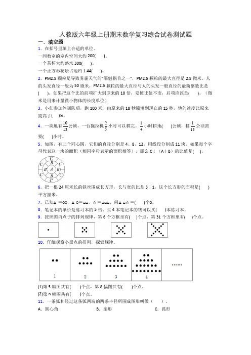 人教版六年级上册期末数学复习综合试卷测试题