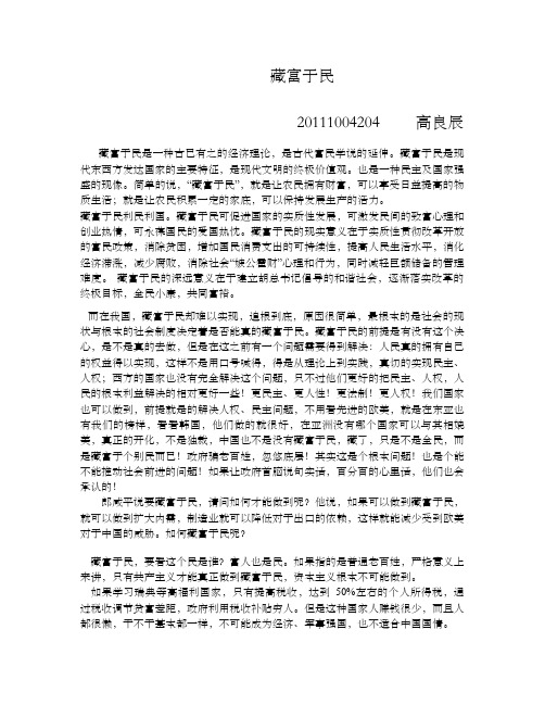 藏富于民